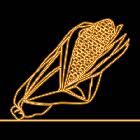 Photo for Corn. Agriculture plant icon neon glow vector illustration concept - Royalty Free Image