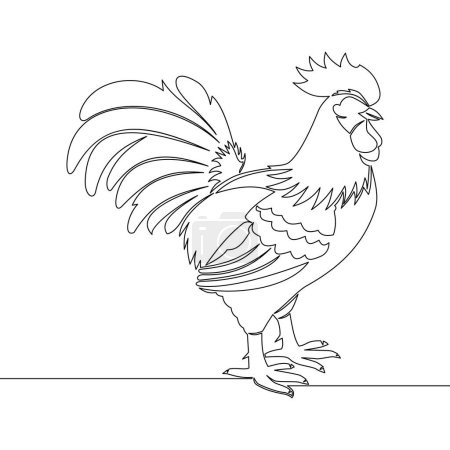 Photo for Continuous one single line drawing rooster icon vector illustration concept - Royalty Free Image