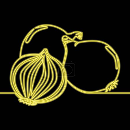 Photo for A pile of onions icon neon glow vector illustration concept - Royalty Free Image