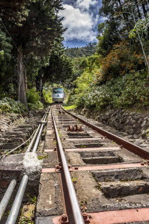 Photo for The ascent to Bogota.s tutelary hill of more than 3150 meters high, which takes its name from the Catalan devotion to the Morena Virgin of Monserrate, was for more than 3 centuries a tough test of faith. In 1929, the funicular was inaugurated, facili - Royalty Free Image