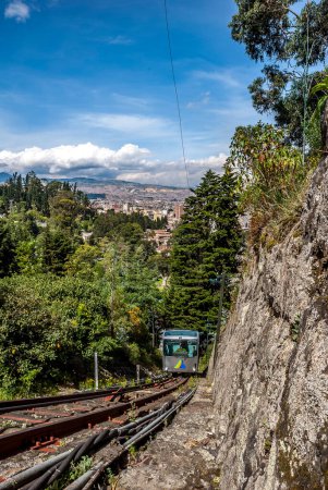 Photo for The ascent to Bogota.s tutelary hill of more than 3150 meters high, which takes its name from the Catalan devotion to the Morena Virgin of Monserrate, was for more than 3 centuries a tough test of faith. In 1929, the funicular was inaugurated, facili - Royalty Free Image