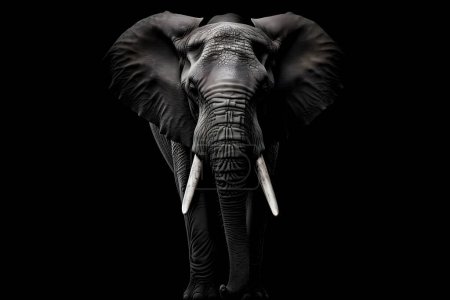 Photo for Born from AI, these black-and-white marvels encapsulate the primal essence of wild creatures with timeless elegance. Each image illuminates nature's untamed allure, showcasing the innovative capabilities of artificial intelligence in preserving the b - Royalty Free Image