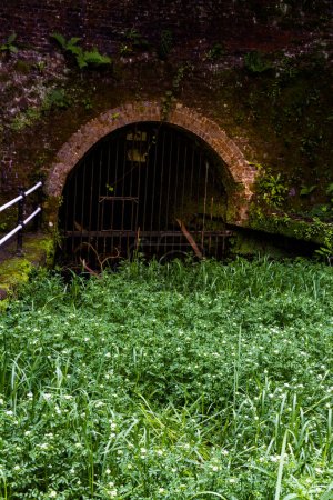 Téléchargez les photos : Entrée originale du tunnel Harecastle de James Brindley. The Trent and Mersey Canal Kidsgrove, Newcastle-under-Lyme, gros plan, portrait. - en image libre de droit