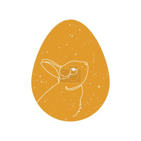 Eine Linie Silhouette Kollektion. Vektor lineare Kunstillustration. Umriss Kaninchen Tier in orange Farbe Ei Symbol isoliert auf weißem Hintergrund. Gestaltungselement für Ostereierurlaub
