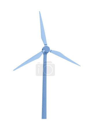 Ilustración de Vector illustration of Wind power plant isolated on white. Concept of World Environment Day, Save the Earth, sustainability, renewable wind energy source. - Imagen libre de derechos