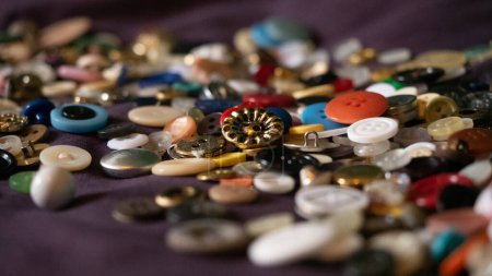 Photo for Closeup of different fabric buttons - Royalty Free Image
