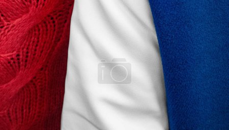 Foto de Personas con ropa de colores de bandera francesa - Imagen libre de derechos