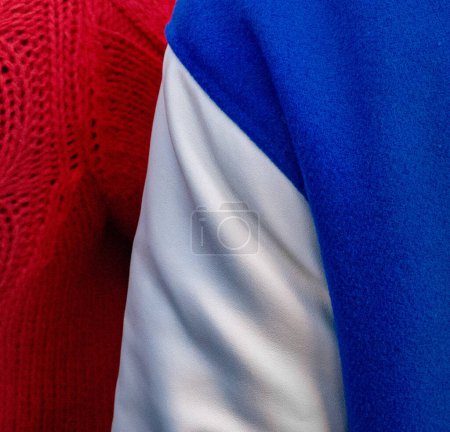 Photo for People in clothes of French flag colors - Royalty Free Image