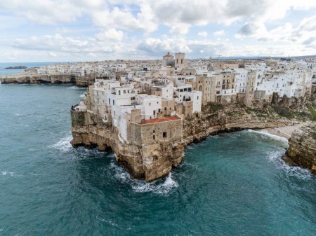 Photo for Polignano a Mare aerial view on winter season - Royalty Free Image