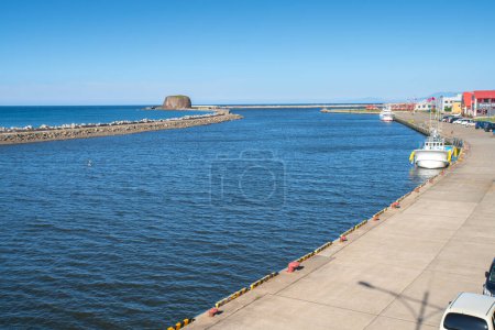 Foto de Puerto de Abashiri se enfrenta al mar de Okhotsk en el noreste de Hokkaido, Abashiri, subprefectura de Okhotsk, Hokkaido, Japón - Imagen libre de derechos