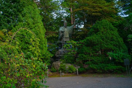 Photo for Sapporo - August 22, 2023 - Scene of Hokkaido Jingu, a Shinto shrine enshrines four spirits including soul of Emperor Meiji and early explorers of Hokkaido such as Mamiya Rinzo, sited in Maruyama Park - Royalty Free Image