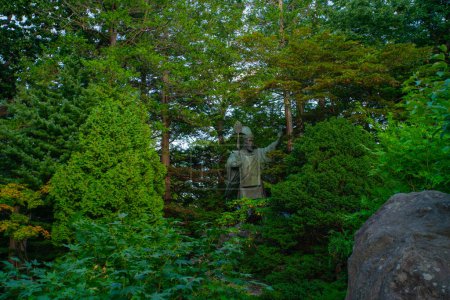 Photo for Sapporo - August 22, 2023 - Scene of Hokkaido Jingu, a Shinto shrine enshrines four spirits including soul of Emperor Meiji and early explorers of Hokkaido such as Mamiya Rinzo, sited in Maruyama Park - Royalty Free Image