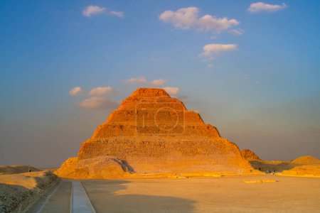 The Pyramid of Djoser, an archaeological site in the Saqqara necropolis, Memphis, Egypt
