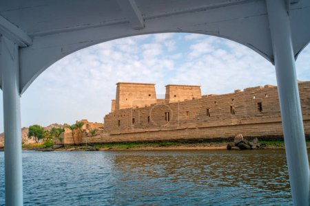 Philae temple complex, an island-based temple complex in the reservoir of the Aswan Low Dam, downstream of the Aswan Dam and Lake Nasser, Egypt