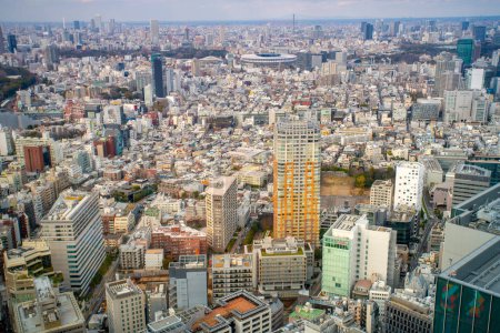 Scène aérienne de la ville de Tokyo vue du ciel de Shibuya, Tokyo, Japon
