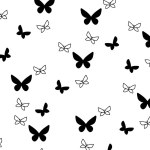 butterflies , butterfly insect silhouettes pattern on white background