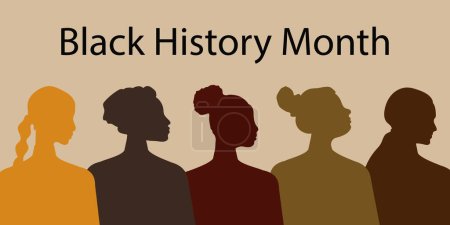 Black History Month. A celebration of the diversity and pride of African culture. Horizontal banner. 