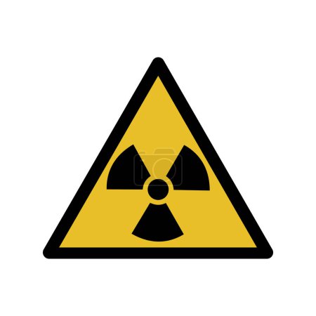 Téléchargez les illustrations : Signal de danger radiologique. Un triangle jaune avec une bordure noire et un trèfle au milieu. Vecteur. - en licence libre de droit