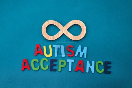 Photo for Celebrating Autism Acceptance Month. The gold infinity symbol. - Royalty Free Image