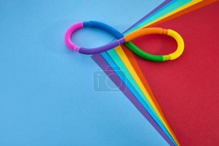 Autistic rainbow eight infinity symbol. Autism awareness day symbol