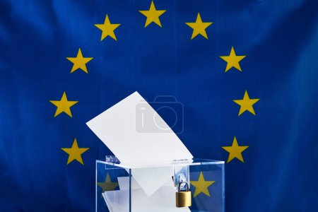 Vote in ballot box. Elections to the European Parliament.
