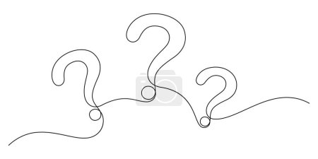 Illustration for Triple question marks one line minimalism vector. more problems more question thin line illustration - Royalty Free Image