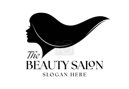 beautiful woman bun hair style silhouette illustration