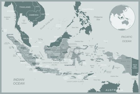 Indonesia - detailed map with administrative divisions country. Vector illustration