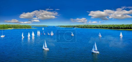 Photo for Aerial view of Masuria, the land of a thousand lakes - Royalty Free Image