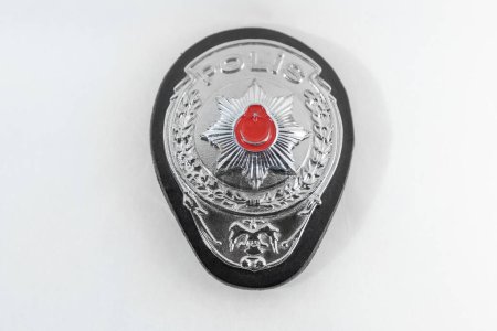 Photo for Turkish police badge, isolated white background - Royalty Free Image