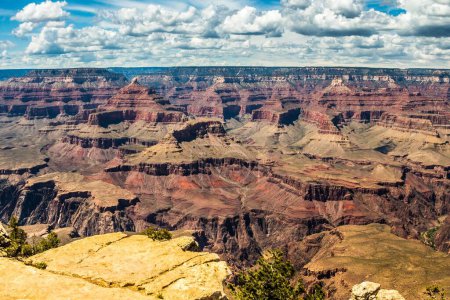 Wonderful and amazing Grand Canyon in the United States with its surrealistic shape covered with sunset light. High Definition Range colors of canyon and mountain shapes.
