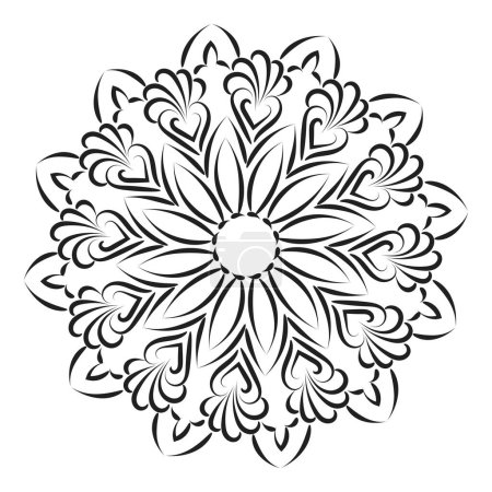 Mandala Art Design im Kreis. Einfache Mandala-Design Blumen Mandala Kunst schöne Mandala-Kunstwerk