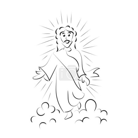 Illustration for Happy Ascension Day Design with Jesus Christ In Heaven - Royalty Free Image