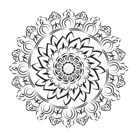 Illustration for Vector Abstract Mandala Pattern. Mandala Retro hand drawn for print or use as poster, card, flyer, sticker or tattoo - Royalty Free Image