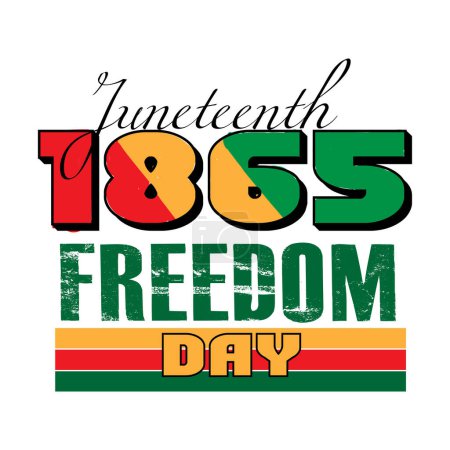 Illustration for Juneteenth - Celebrate Freedom colorful vector typography design for print or use as poster, card, flyer or Banner - Royalty Free Image