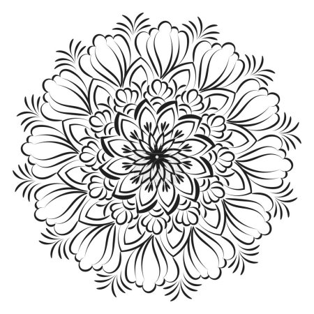 Ilustración de Vector Abstract Mandala Pattern. Mandala Retro dibujado a mano para imprimir o usar como póster, tarjeta, folleto, pegatina o tatuaje - Imagen libre de derechos