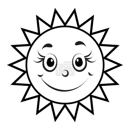 Illustration for Sun face design for print or use as logo, card, flyer or T Shirt - Royalty Free Image