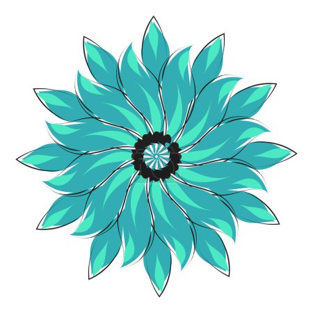 Ilustración de Línea floral Dibujo para pegatina o uso como póster, tarjeta, volante o camiseta - Imagen libre de derechos