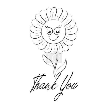 Illustration for Beautiful Thank You Card for print design or use as Wedding Invitation card, poster, flyer or T Shirt - Royalty Free Image