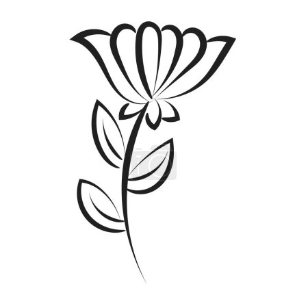 Illustration for Hand Drawn spring flower design. Cute floral decoration icon vector illustration design - Royalty Free Image