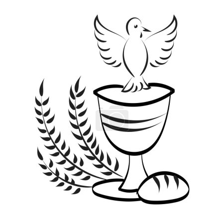 Illustration for Christian Symbol design for print or use as poster, card, flyer, sticker, tattoo or T Shirt - Royalty Free Image