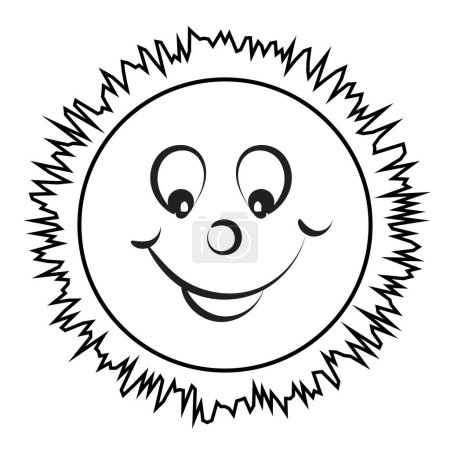 Ilustración de Lindo arte del sol. Feliz Sol para imprimir. Smiling Sun vector ilustración uso como tarjeta, etiqueta engomada o camiseta - Imagen libre de derechos
