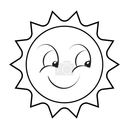 Illustration for Cute Sun Art. Happy Sun for print. Smiling Sun vector illustration use as card, sticker or T Shirt - Royalty Free Image