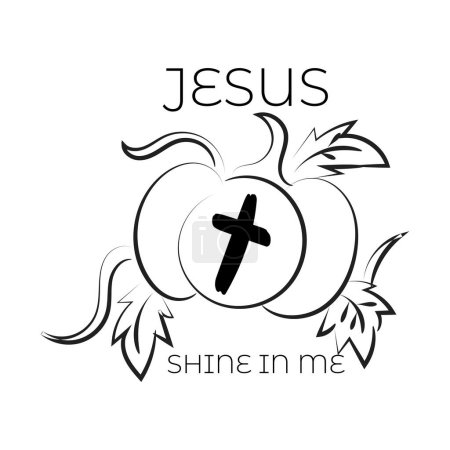 Ilustración de Diseño de símbolo cristiano para imprimir o usar como póster, tarjeta, volante, pegatina, tatuaje o camiseta - Imagen libre de derechos