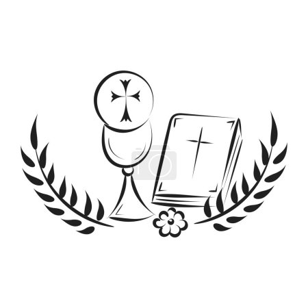Ilustración de Diseño de símbolo cristiano para imprimir o usar como póster, tarjeta, volante, pegatina, tatuaje o camiseta - Imagen libre de derechos