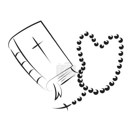 Ilustración de Elemento religioso dibujado a mano. Diseño cristiano para imprimir o usar como póster, tarjeta, volante o camiseta - Imagen libre de derechos
