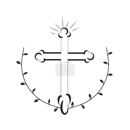 Ilustración de Elemento religioso dibujado a mano. Diseño cristiano para imprimir o usar como póster, tarjeta, volante o camiseta - Imagen libre de derechos