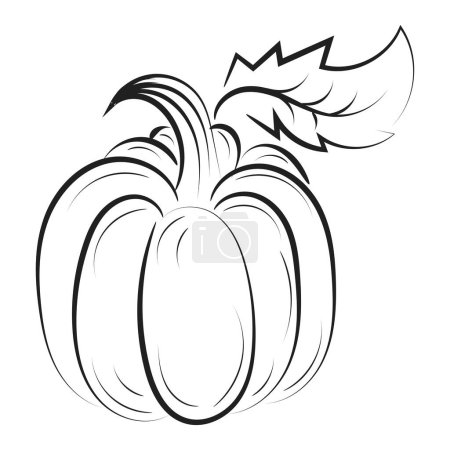 Illustration for Printable Pumpkin Coloring Pages For Kids or use as poster, card, flyer or T Shirt - Royalty Free Image
