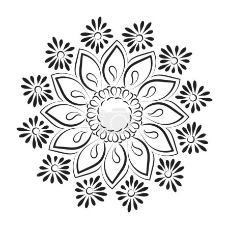 Illustration for Mandala the swirls for printable coloring page or use as poster, card, flyer or T Shirt - Royalty Free Image