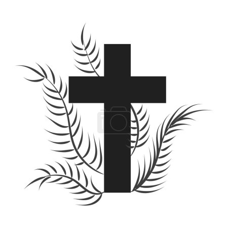 Illustration for Christian line art design for print or use as banner, poster, photo overlay, apparel design - Royalty Free Image